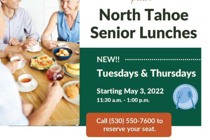 Featured images showing the north TAhoe senior lunch flyer for the local meals on wheels program